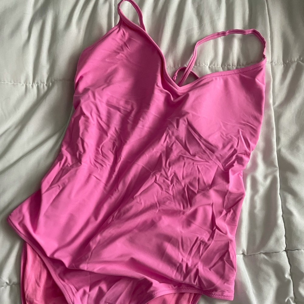 Aerie pink one piece strappy back